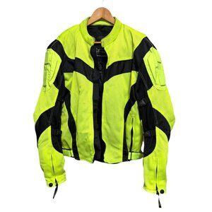 Xelement Mens Large High-Visibility Motorcycle Jacket With Black Accents